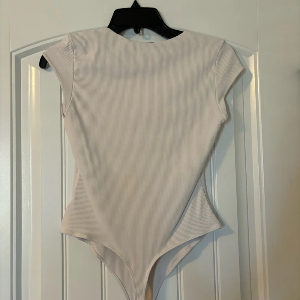 White Ribbed Bodysuit - Picture 2 of 2